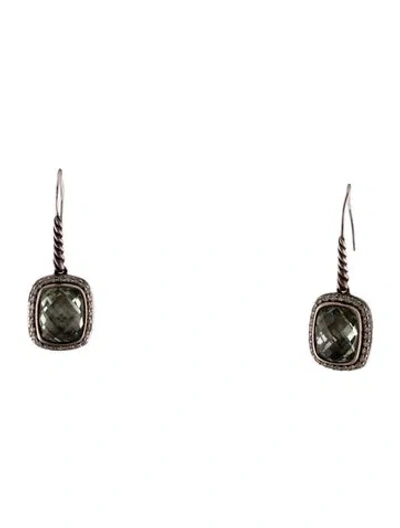 Pre-owned David Yurman Prasiolite & Diamond Noblesse Drop Earrings In Multi