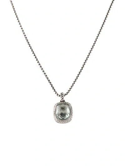 Pre-owned David Yurman Prasiolite & Diamond Noblesse Pendant Necklace, 17" In Multi