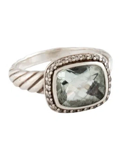 Pre-owned David Yurman Prasiolite & Diamond Noblesse Ring In Multicolor