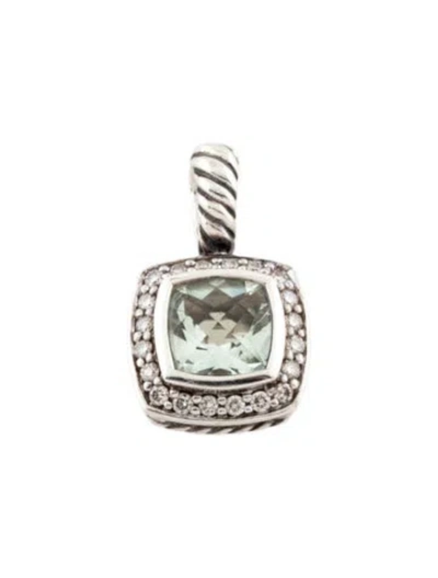 Pre-owned David Yurman Prasiolite & Diamond Petite Albion Pendant In Multi