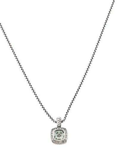 Pre-owned David Yurman Prasiolite & Diamond Petite Albion® Pendant Necklace, 17" In Multi
