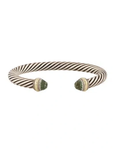 Pre-owned David Yurman Prasiolite Classic Cable Bracelet, 6.75" In Multi