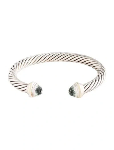 Pre-owned David Yurman Prasiolite Classic Cable Bracelet, 6.75" In Multi