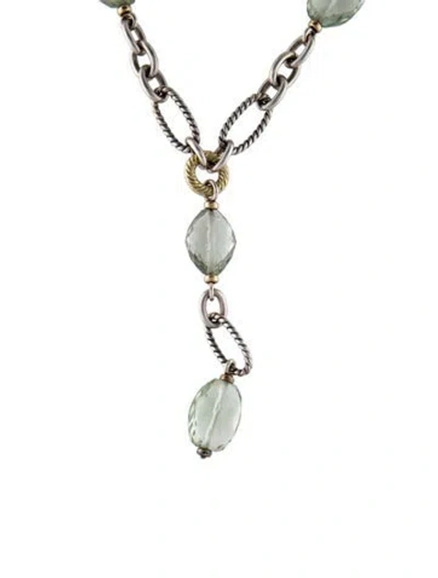 Pre-owned David Yurman Prasiolite Lavalier Necklace, 17.5" In Multi