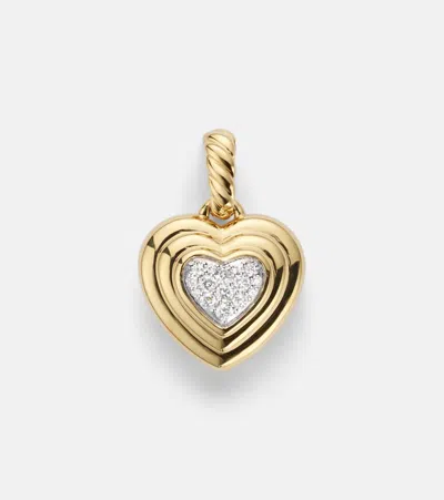 David Yurman Puffy Heart Amulet 18kt Gold (750/1000) Pendant With Diamonds