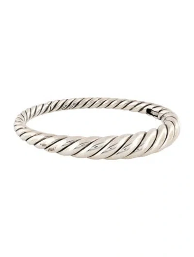 Pre-owned David Yurman Pure Form Hinged Bangle Bracelet, 6.25" In Multicolor
