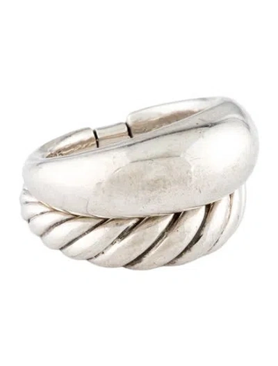 Pre-owned David Yurman Pure Form® Two Row Stacking Ring In Multi