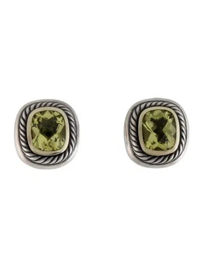Pre-owned David Yurman Quartz Albion Clip-on Earrings In Multi