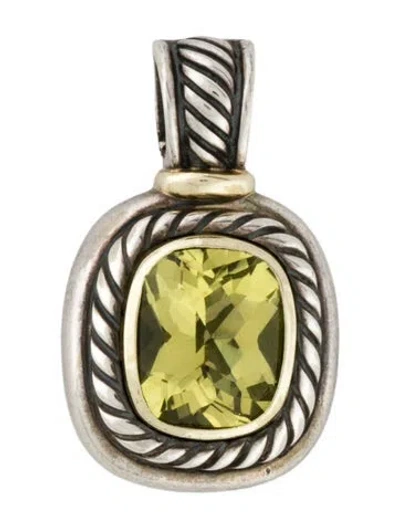 Pre-owned David Yurman Quartz Albion Enhancer Pendant, 1.25" In Multi