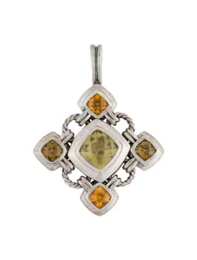 Pre-owned David Yurman Quartz & Citrine Pendant In Multi