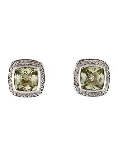 Pre-owned David Yurman Quartz & Diamond Albion Earclip Earrings In Multi
