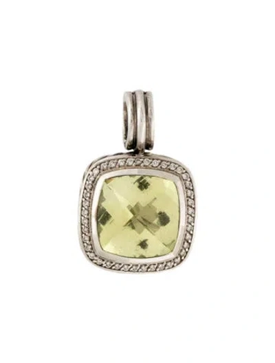 Pre-owned David Yurman Quartz & Diamond Albion Enhancer Pendant In Multi