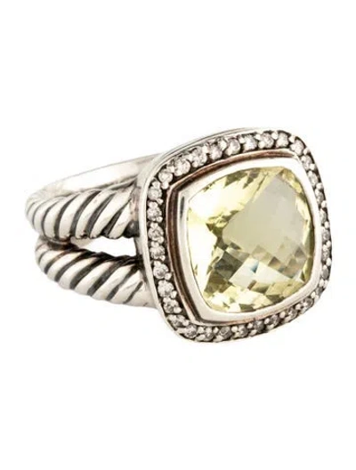 Pre-owned David Yurman Quartz & Diamond Albion Ring In Multicolor