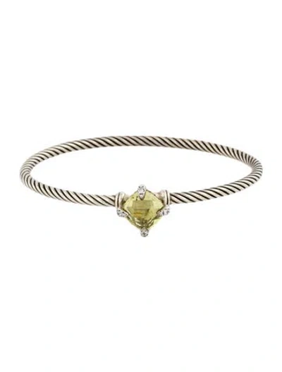 Pre-owned David Yurman Quartz & Diamond Chatelaine Bracelet, 6.25" In Multi