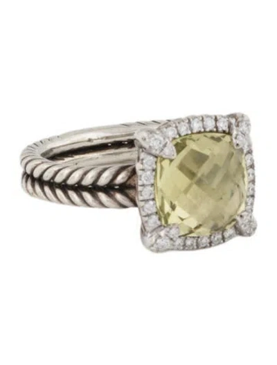 Pre-owned David Yurman Quartz & Diamond Chatelaine® Pave Bezel Ring In Multi