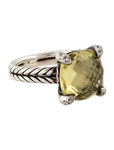 Pre-owned David Yurman Quartz & Diamond Chatelaine Ring In Multicolor