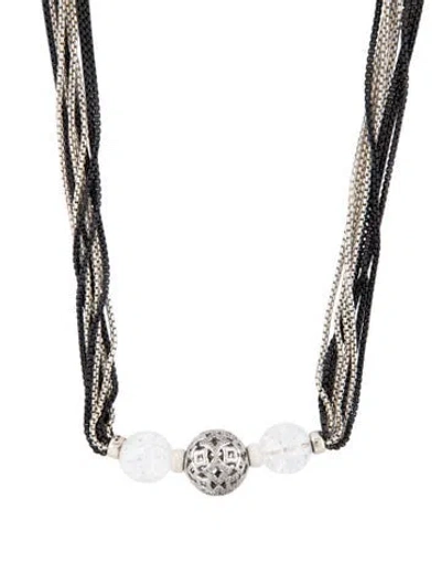 Pre-owned David Yurman Quartz & Diamond Quatrefoil Ball Chain Necklace, 40" In Multi