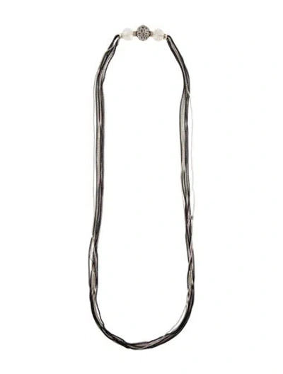 Pre-owned David Yurman Quartz & Diamond Quatrefoil Multi-strand Pendant Necklace, 36.5"