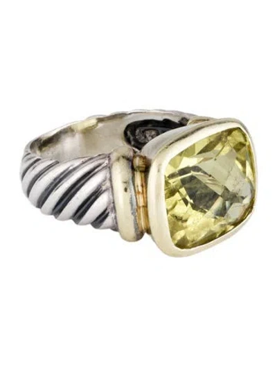 Pre-owned David Yurman Quartz Cable Ring In Multicolor