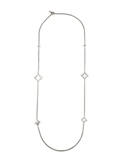 Pre-owned David Yurman Quatrefoil Box Chain Station Necklace, 36" In Multi