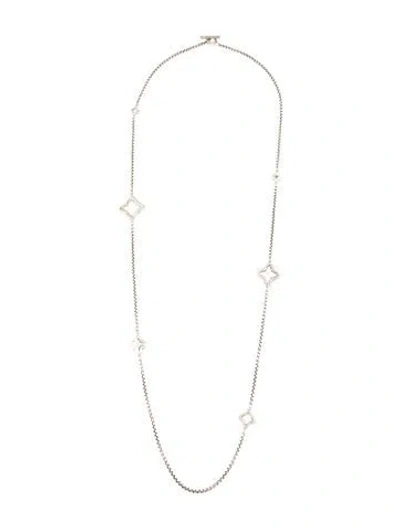 Pre-owned David Yurman Quatrefoil Station Necklace, 35.5" In Multicolor