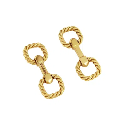 Pre-owned David Yurman Rare Cable 18 Karat Yellow Gold Cufflinks
