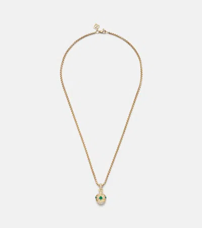 David Yurman Renaissance 18kt Gold Necklace With Emeralds And Diamonds