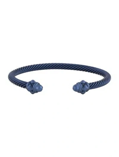 Pre-owned David Yurman Renaissance Cuff Bracelet, 7.25" In Blue