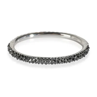 David Yurman Reverse Set Black Diamond Bracelet In 18k White Gold 4 Ctw In Metallic