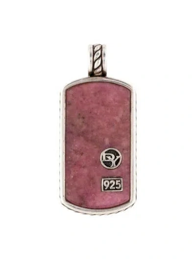 Pre-owned David Yurman Rhodonite Color Classics Tag, 1.25" In Multi