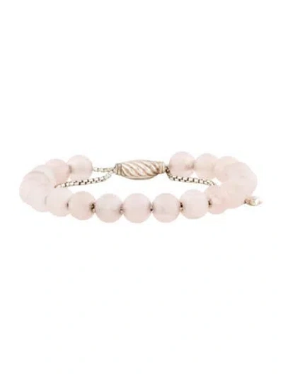 Pre-owned David Yurman Rose Quartz Spiritual Bead Bracelet, 10.25" In Multi