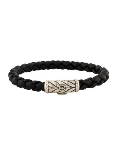 Pre-owned David Yurman Rubber Chevron Bracelet, 8" In Black