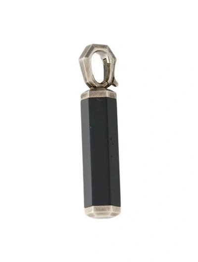 Pre-owned David Yurman Rubber Hex Enhancer Pendant, 1.5" In Gray