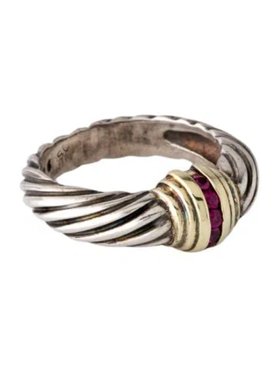 Pre-owned David Yurman Ruby Renaissance Ring In Multi