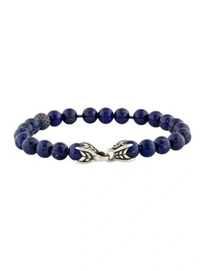 Pre-owned David Yurman Sapphire & Lapis Lazuli Spiritual Bead Bracelet, 7.5" In Multi