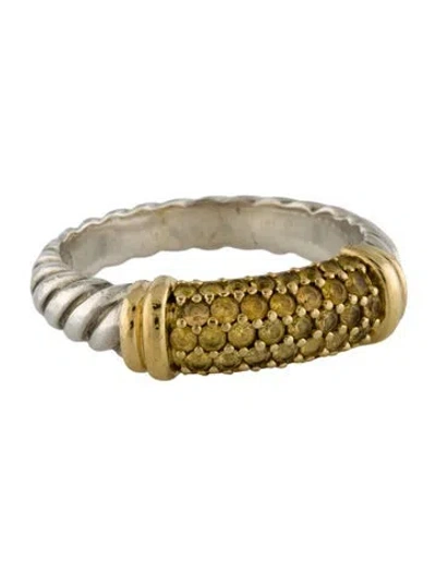 Pre-owned David Yurman Sapphire Cable Candy Metro Band Ring In Multi