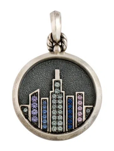 Pre-owned David Yurman Sapphire Nyc Skyline Amulet Pendant In Multicolor