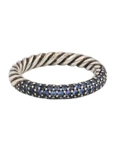 Pre-owned David Yurman Sapphire Pavé Cable Band In Multi