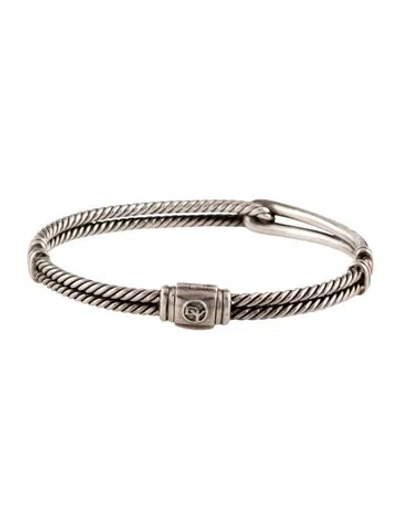 Pre-owned David Yurman Sapphire Petite Pave' Single Loop Labyrinth® Bracelet, 6.25" In Multi