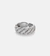 David Yurman Sculpted Cable 18kt White Gold Ring With Diamonds In Silver