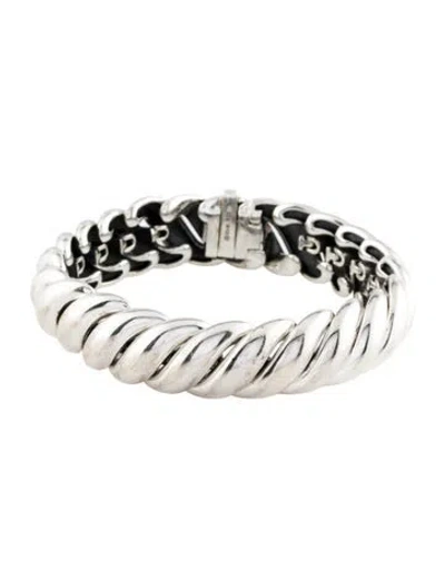Pre-owned David Yurman Sculpted Cable Bracelet, 6.25" In Multi