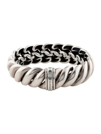 Pre-owned David Yurman Sculpted Cable Bracelet, 7.5" In Multi