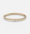 David Yurman Sculpted Cable Buckle 18kt Gold Bracelet With Diamonds In Gold