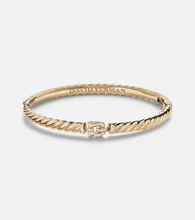 David Yurman Sculpted Cable Buckle 18kt Gold Bracelet With Diamonds