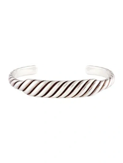 Pre-owned David Yurman Sculpted Cable Contour Cuff, 7.75" In Multi