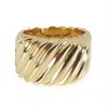 David Yurman Sculpted Cable Contour Ring In 18k Yellow Gold In Silver