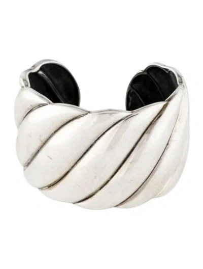 Pre-owned David Yurman Sculpted Cable Cuff, 6.25" In Multi