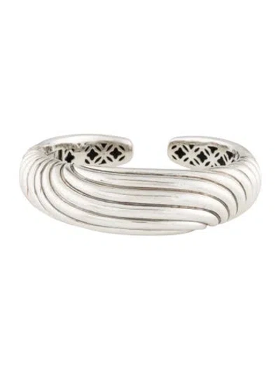 Pre-owned David Yurman Sculpted Cable Cuff, 6.25" In Multi