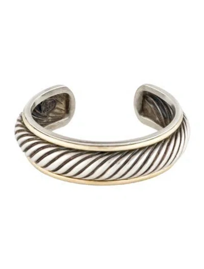 Pre-owned David Yurman Sculpted Cable Cuff Bracelet, 6.5" In Multi