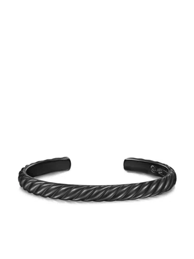 David Yurman Sculpted Cable Cuff Bracelet In Black